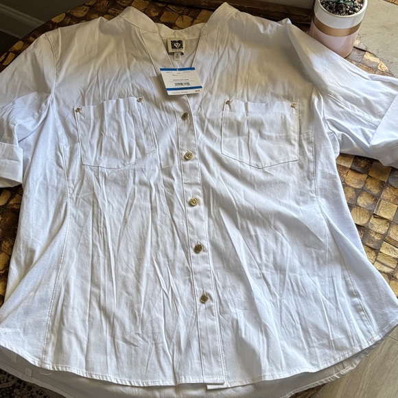 Anne Klein Tops - Anne Klein White Button Down Shirt